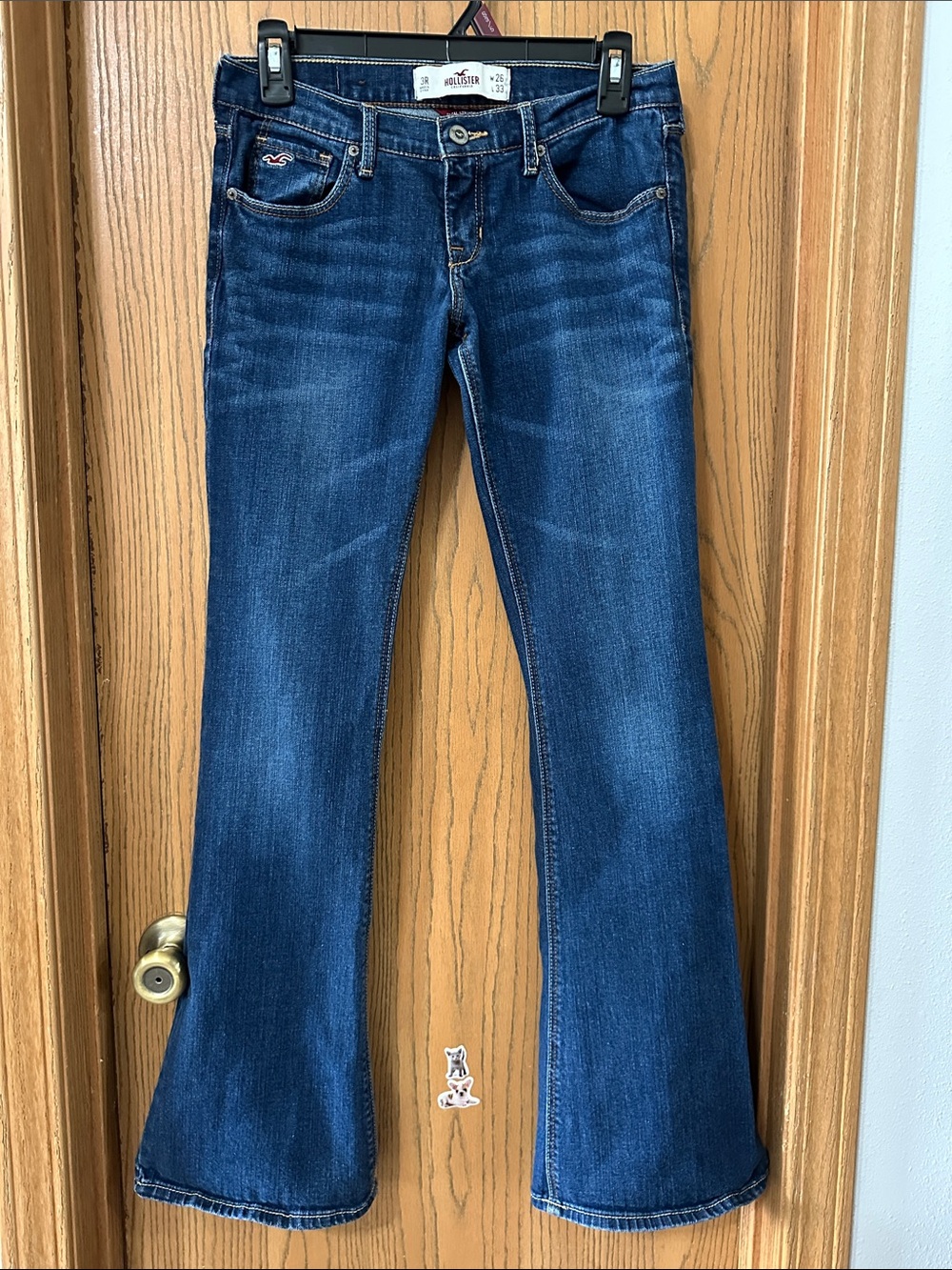 Hollister Women's Dark Blue Flare Jeans
